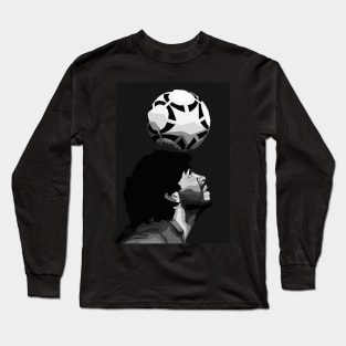 Maradona Black And White Art Long Sleeve T-Shirt